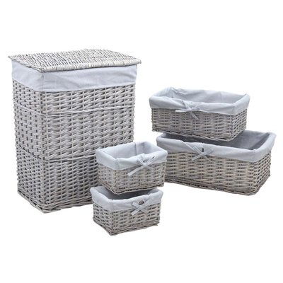 Panier à linge avec corbeilles en éclisse grise (Lot de 5) AUBRY GASPARD