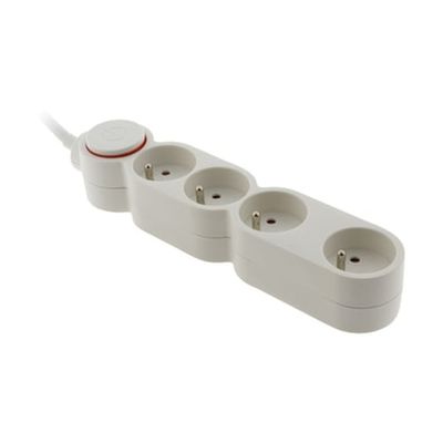 Multiprise Bloc Home Extraplate 4 Prises 16a + Terre Blanc ZENITECH