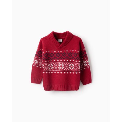 Sweat col croisé, avec jacquard NOËL ZIPPY