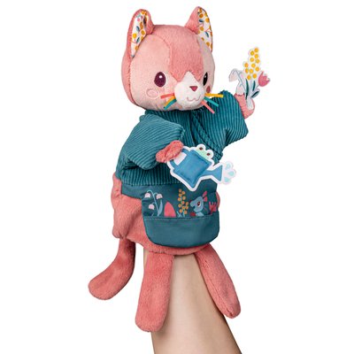 Jeanne le chat - marionnette à main - rose - 35cm LILLIPUTIENS