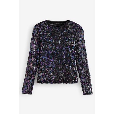 Top à manches longues en dentelle sequins NEXT