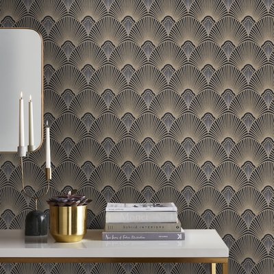 Papier peint Eventails foncés ART DECO SUBLIME