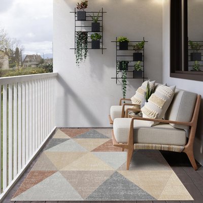 Tapis extérieur tissé kilim rectangle SOYEUX F UN AMOUR DE TAPIS