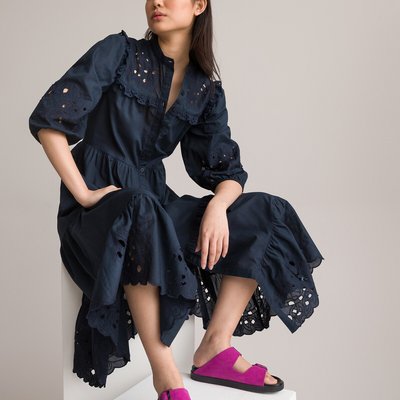 Robe boutonnée maxi longue, avec broderies LA REDOUTE COLLECTIONS