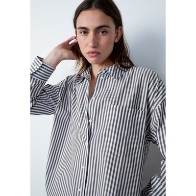 Chemise manches longues à rayures en popeline ELEANOR RAY ETAM
