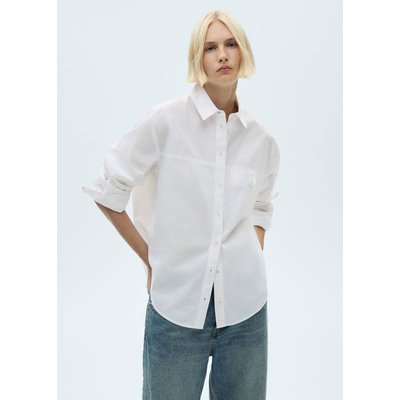 Chemise coton bouton décoratif MANGO
