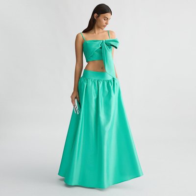 Jupe longue verte en shantung LIU JO