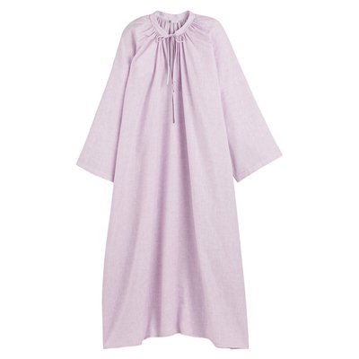 Lange, losse jurk, in linnen mix CLARAMONTE X LA REDOUTE