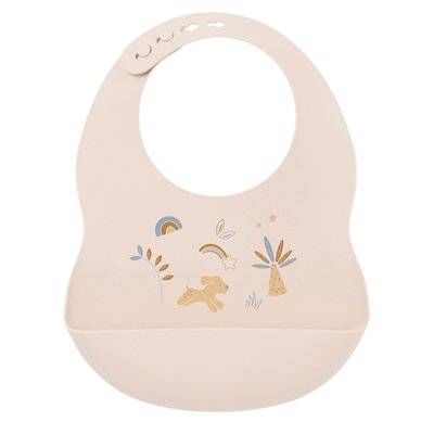 Bavoir en silicone beige NATTOU
