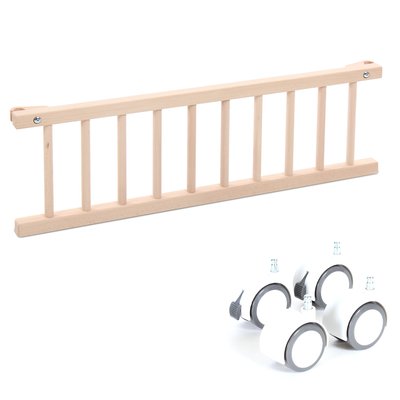 Kit de transformation berceau BabyBay Original Bois - Barrière + Roues BABYBAY