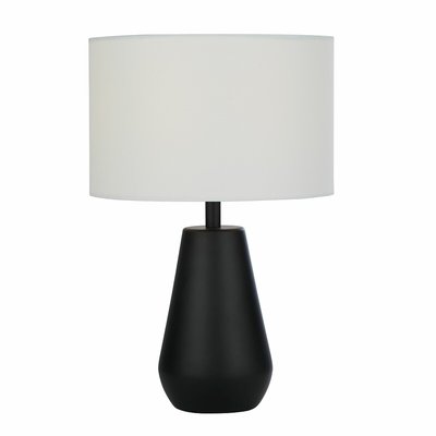 Pair of Matt Black Touch Table Lamps with Linen Shade SO'HOME