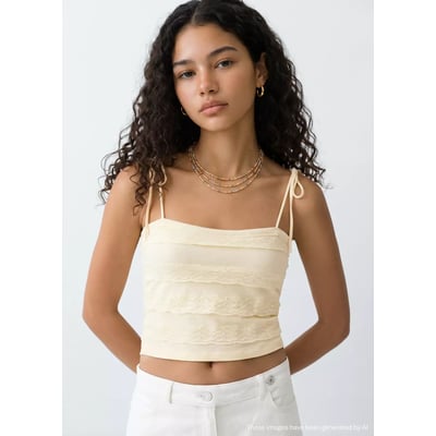 Top maille volants MANGO TEEN