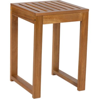 Tabouret de salle de bain en bois d'acacia finition laquée RECOLLECTION