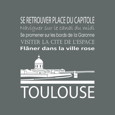 Tableau Mural Toulouse ILLUSTRATION CEANOTHE