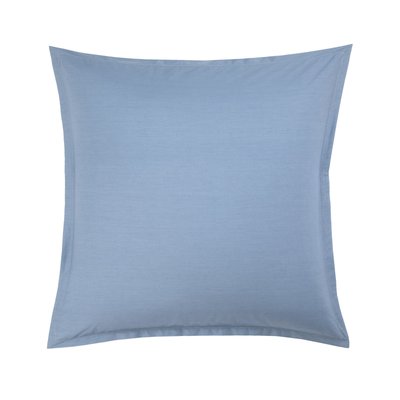 Taie d'oreiller en percale de coton bleu, ALCOVE OLIVIER DESFORGES