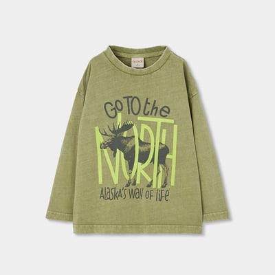 T-shirt garçon maille imprimé élan BOBOLI
