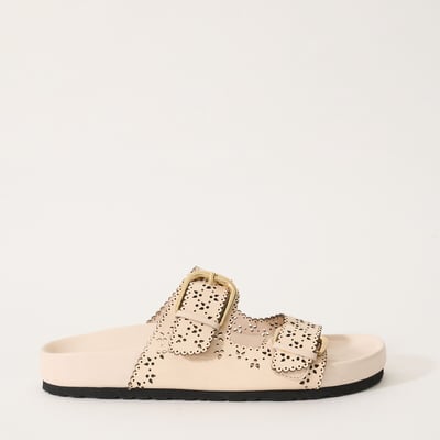 Sandales plates en cuir à brides, CAPUCINE PETITE MENDIGOTE