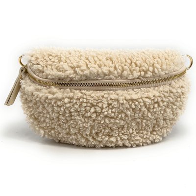 Sac banane en cuir et tissu peluche LOU PILOU OH MY BAG