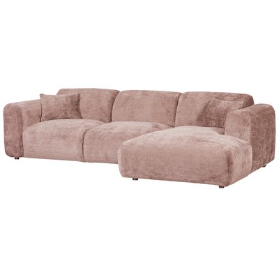Canapé d'angle droite en tissu chenille CLOUD WOOOD