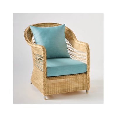 Fauteuil en résine BIARRITZ NATUREL chenille gris KOK
