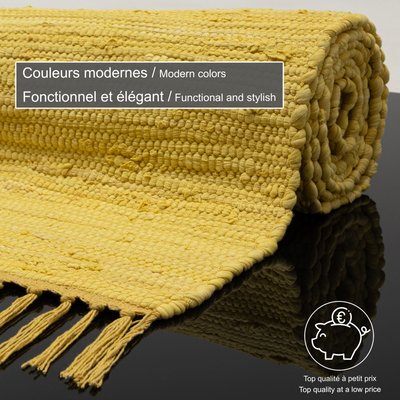 Tapis réversible coloré en coton tissé à la main - Happy Cotton THEKO