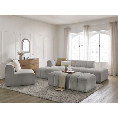 Canapé modulable 5 places en tissu bouclette, ANNECY BOBOCHIC