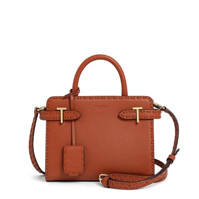 Sac à main petit en cuir grainé et lisse EMILIE LE TANNEUR