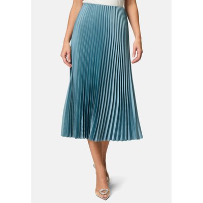 Jupe midi en satin avec plis ZERO