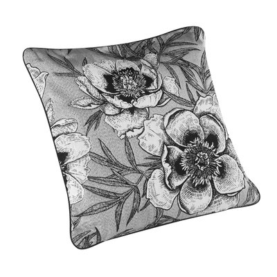 Coussin passepoilé aux impressions florales LINDER