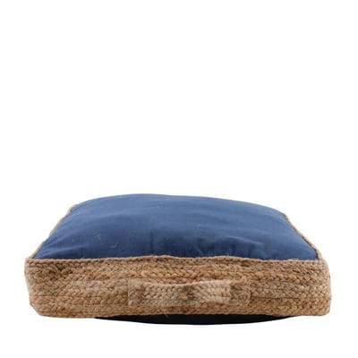 Coussin de sol en tissu et jute 50x50cm ORNAMI