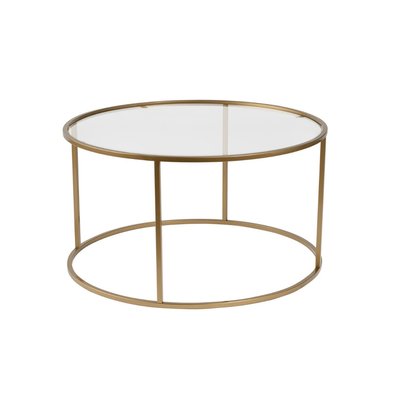 Table basse ronde plateau en verre - AURUM CALICOSY