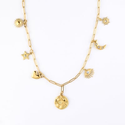 Collier maillons à charms en acier inoxydable BALABOOSTE
