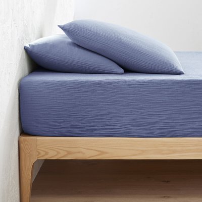 Drap-housse uni gaze de coton bonnet 30cm, Kumla LA REDOUTE INTERIEURS