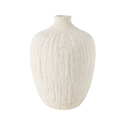 Vase céramique déco texturé blanc 27 cm - SIMEON CAMIF