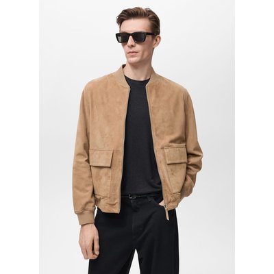 Blouson bomber cuir daim MANGO MAN