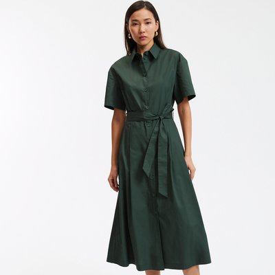 Robe-chemise longue, ceinture à nouer LA REDOUTE COLLECTIONS