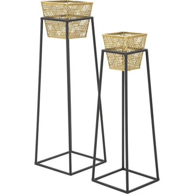 Lot de 2 cache-pots sur pied en fer GLAM RECOLLECTION