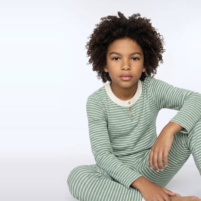 Pyjama manches longues rayé en coton BIO GOTS MONOPRIX
