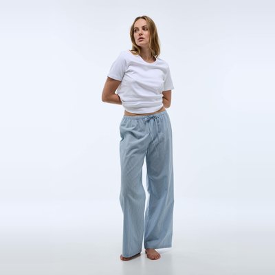 Pantalon rayé en popeline de coton BIO MONOPRIX
