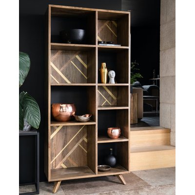 Bibliothèque étagère en bois et marqueterie JAKARTA PIER IMPORT