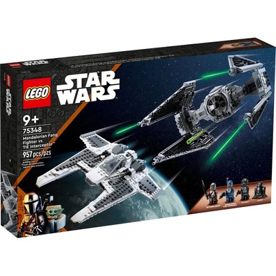 Star Wars Le chasseur Fang Mandalorien contre le TIE Interceptor LEGO