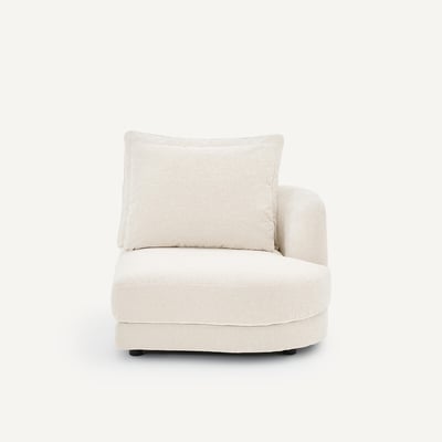 Demi-canapé droit, arrondi, modulable en velours chenille, TIBERIO AM.PM
