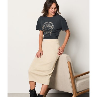 Jupe crayon beige shop