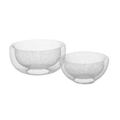 Set de 2 Corbeilles à Fruits Décoratives Design Blanc WADIGA
