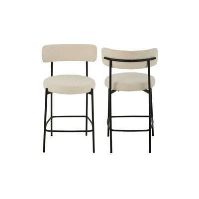 Chaises de bar en métal noir et bouclette (lot de 2) - GERDA HELLIN, DEPUIS 1862