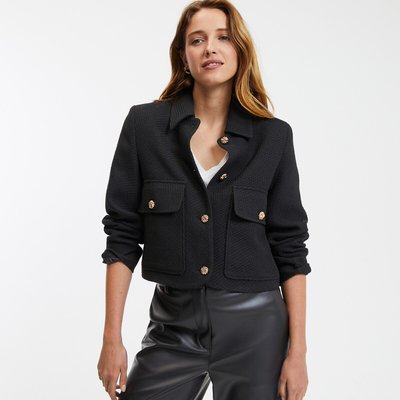 Укороченный твидовый жакет LA REDOUTE COLLECTIONS