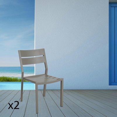 Chaise de jardin en aluminium gris sable (lot de 2) STOCKHOLM PIER IMPORT