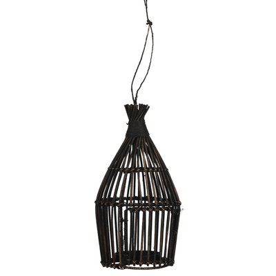 Lanterne rattan noir à suspendre H 35 cm PIER IMPORT