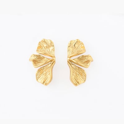 Boucles d'oreilles demi-feuilles acier inoxydable BALABOOSTE