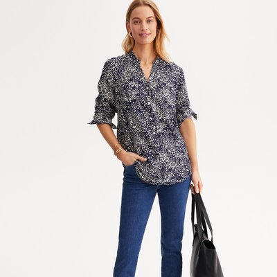 Blusa estampada, decote tunisino, mangas compridas ANNE WEYBURN